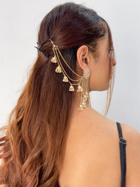 Earring with   Hair Chain