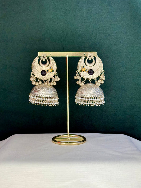 Silver Replica Jhumka (Black)