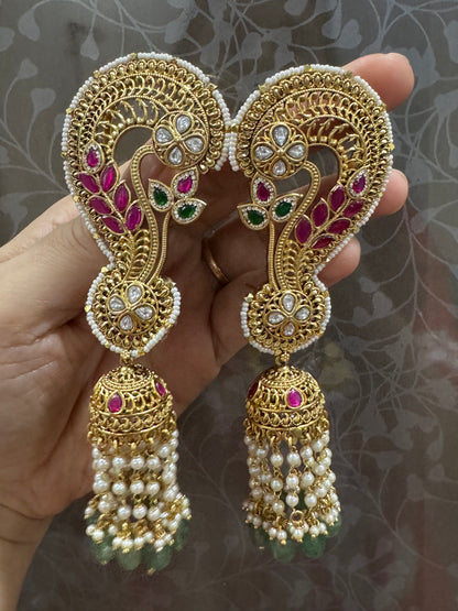 Ratan  Earcuff Polki Indian Earring