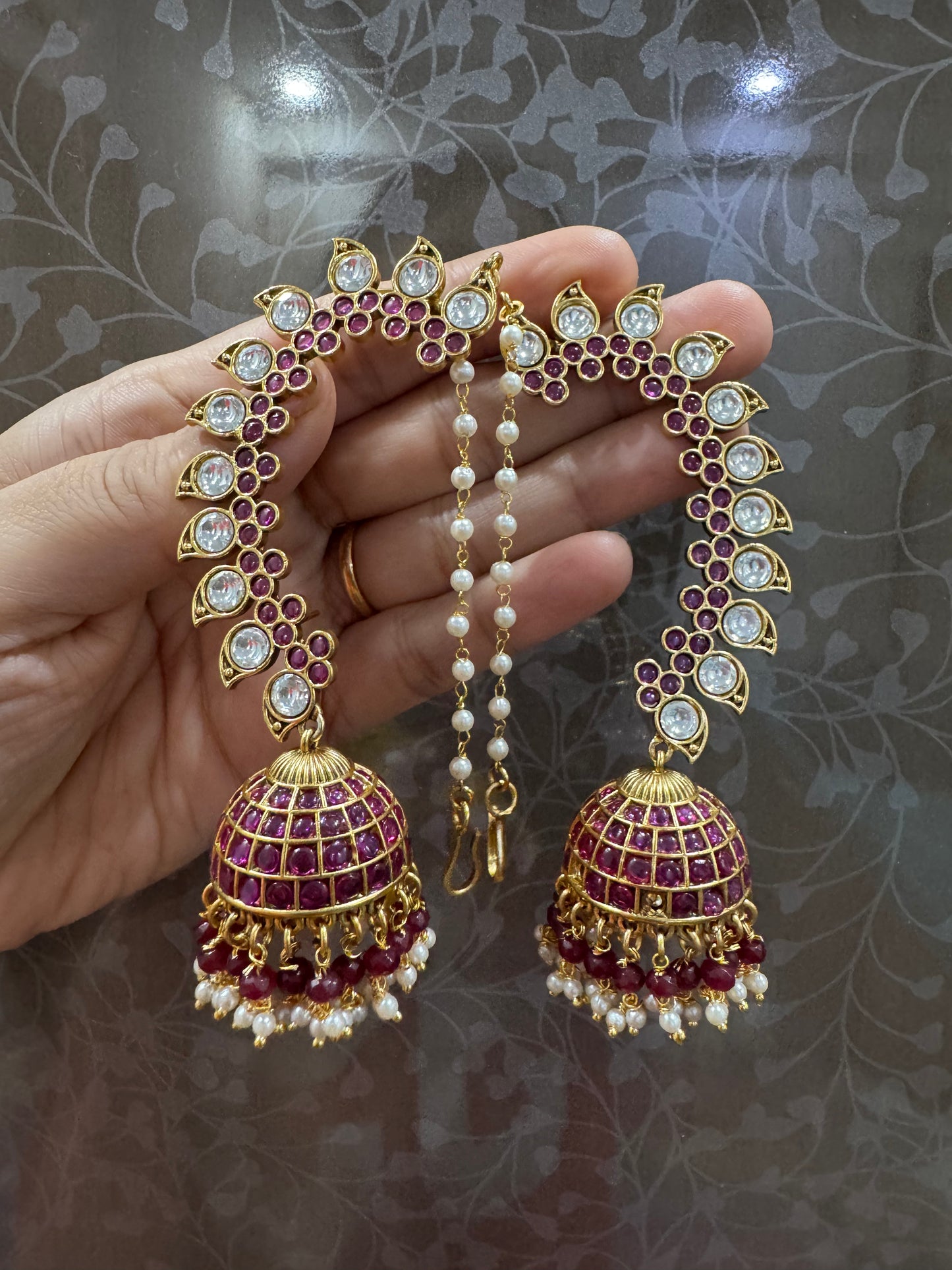 Kamal  Earcuff Polki Indian Earring
