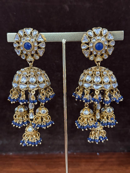 Blue Kundan Earring