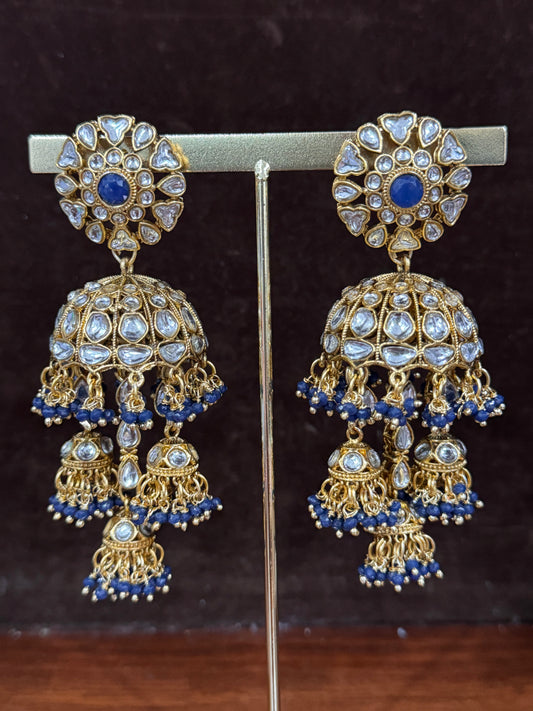 Blue Kundan Earring