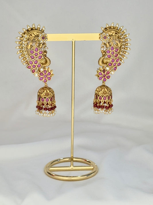 Mouri Ratan  Earcuff Polki Indian Earring