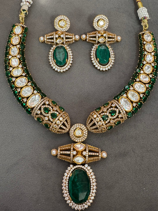 Emerald Kaira Moissanite Necklace